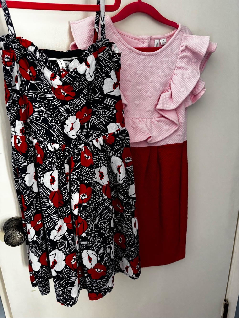 Janie and Jack Pink and Red Ruffle Dress - Lightweight Girls' Dress